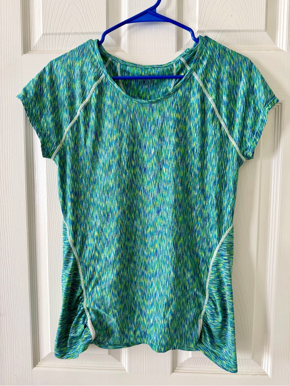 Athleta Green Multi-Pattern Short Sleeve Active Tee